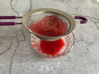 Make Strawberry soy beans step 1