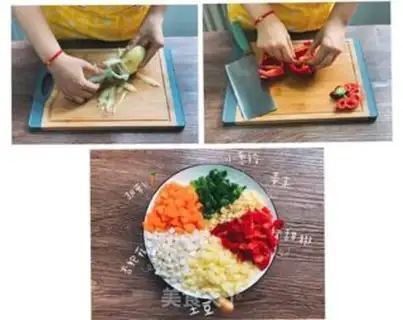Make Five-coloured chicken rice step 3