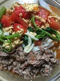 Make Beef tomato egg paste step 16