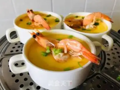 Make Butterfly shrimp steamed eggs step 16