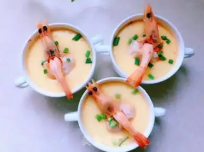 Make Butterfly shrimp steamed eggs step 17
