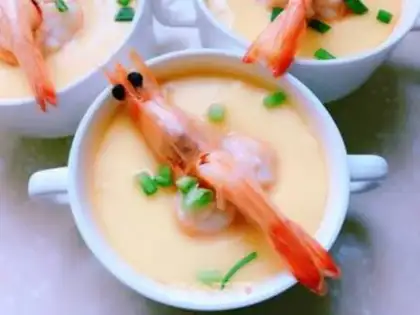 Make Butterfly shrimp steamed eggs step 18