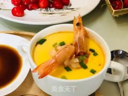 Make Butterfly shrimp steamed eggs step 20
