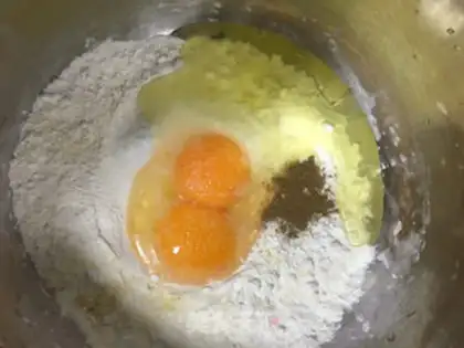 Make Corn pasta eggcake step 2