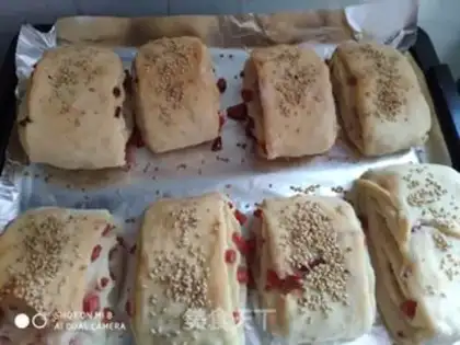Make Baked sausage sesame rolls step 8