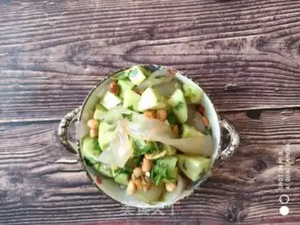 Make Wet powdered peanut cucumber step 3