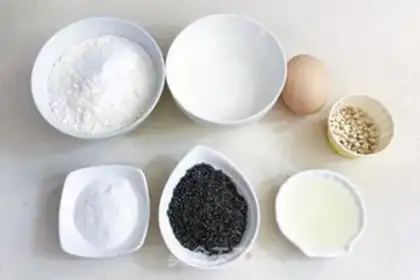 Make Black-sesame cake step 0