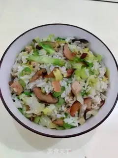 Make Meatloaf mushroom fried rice step 11