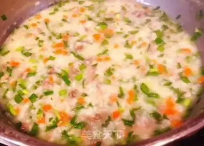 Make Porridge of pork-head broccoli step 9