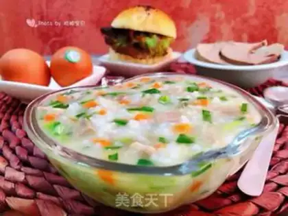 Make Porridge of pork-head broccoli step 12