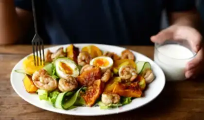 Make Shrimp roasted pumpkin vegetable salad step 6