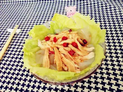 Make Spicy chicken silk step 11