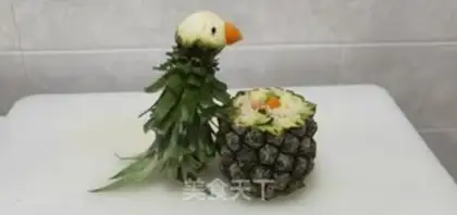 Make Pineapple fried rice - parrot version step 12