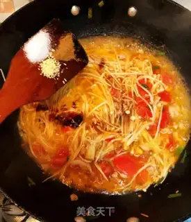Make Sour soup, gin mushrooms step 9