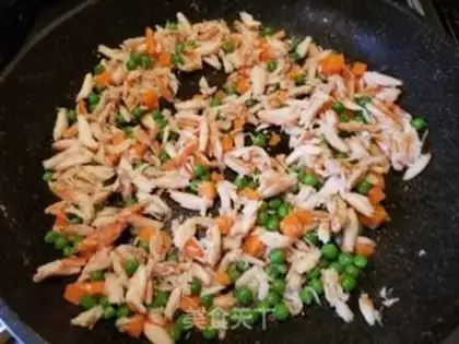 Make Shrimp crab fried rice step 4
