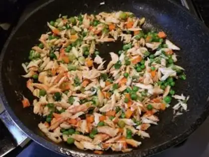 Make Shrimp crab fried rice step 5