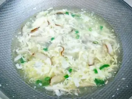 Make Soup of mushrooms and eggs step 7