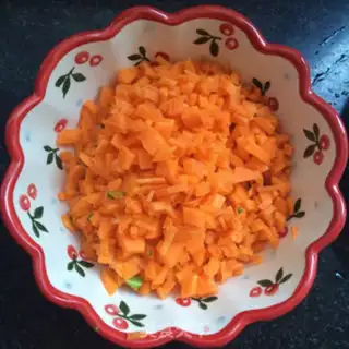 Make Carrot green shrimp congee step 4