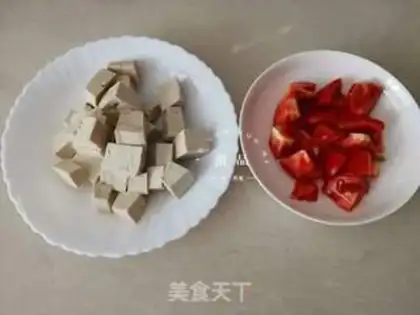 Make Tomato, tofu step 1