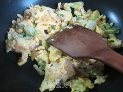 Make Onions open fried duck eggs step 4