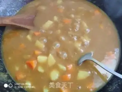 Make Curry beef rice step 5