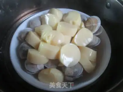 Make Sakura tofu evaporate clams step 8