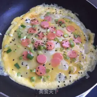Make Ham sausage eggcake step 5
