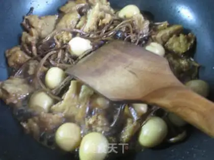 Make Tea mushrooms, quail roast step 9