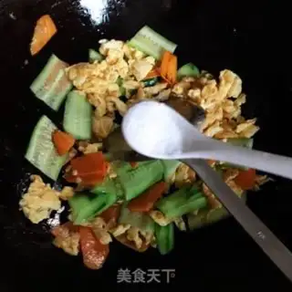 Make Cucumber carrot fried eggs step 6
