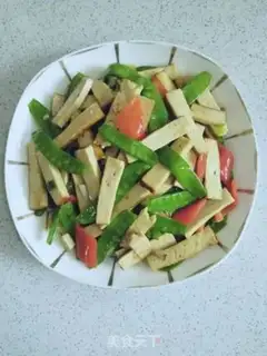 Make Sour chicken tofu fried Dutch beans step 8