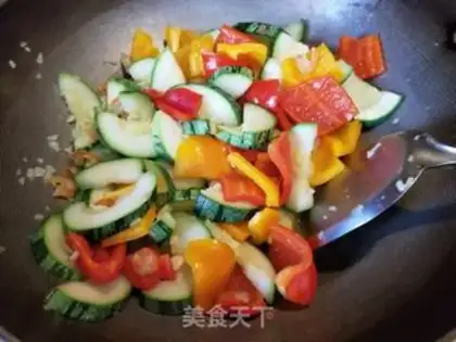 Make Shrimp peppers fried watermelon step 8