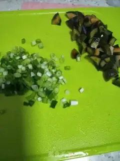 Make ♪ Little onion egg tofu ♪ step 1
