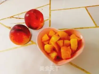 Make Peach and rice step 1