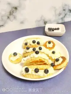 Make Blueberry cream roll step 8