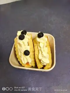 Make Blueberry cream roll step 9