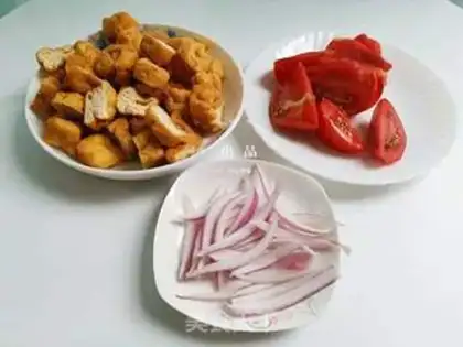 Make Tomato tofu step 1