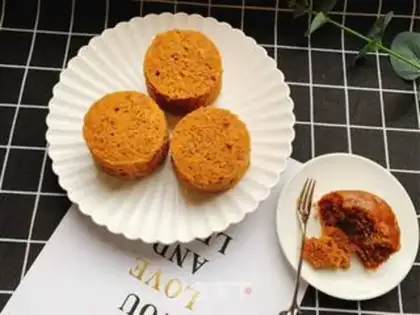 Make A soft pumpkin steam cake step 13