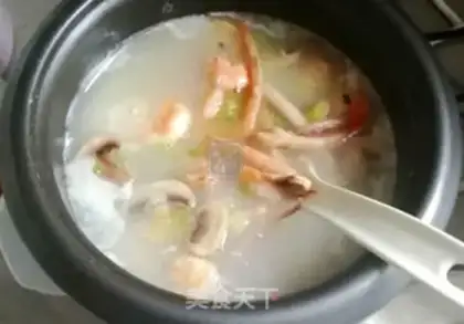 Make Seafood congee step 9