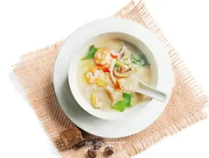 Make Seafood congee step 11