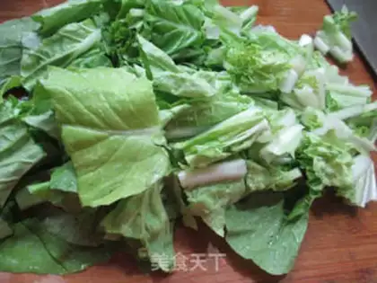 Make Black-middle-sak-sak, tofu, to cook cabbage step 2