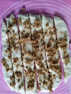 Make The hand tore the meat and bread step 8