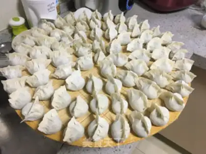 Make Three fresh dumplings step 10