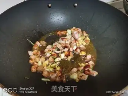 Make Ham sausage and yellow step 2