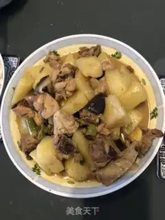 Make Pepper potato chicken step 7