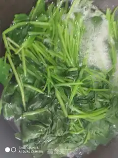 Make A spinach mix fan step 1