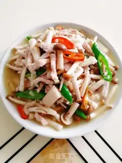 Make Crab mushrooms and fried meat step 11