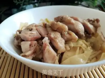 Make Chicken leg steam, bean skin step 3