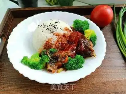 Make Red-burned fish and rice step 8