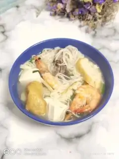 Make Shrimp tofu noodles step 5