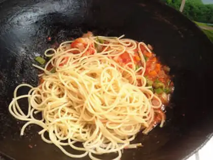 Make Red shrimp pasta step 8